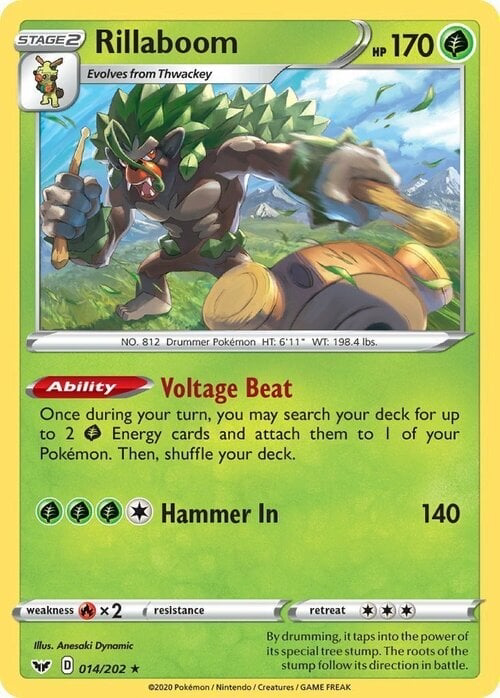 Sword & Shield Non - Holo Rillaboom #14/202